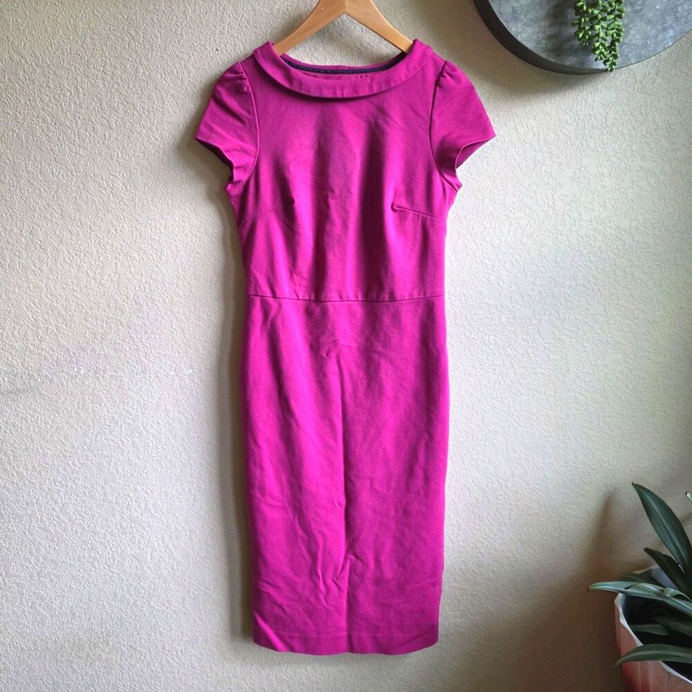 Boden Dress Size 6L Long Tall Pink Midi Cowl Boat Neck